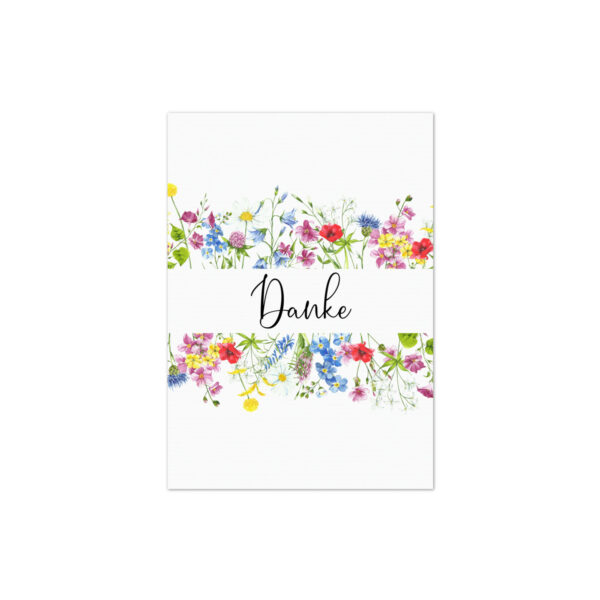 Dankeskarte Hochzeit Danksagung Blumenwiese personalisierbar Hochzeit Einladung mit Fotos