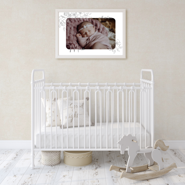 Baby personalisiert Namensposter Endless Love mädchen rosa blumen